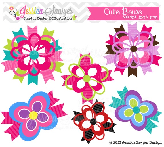 INSTANT DOWNLOAD, cute bow clipart, for commerical and personal use Il_570xn