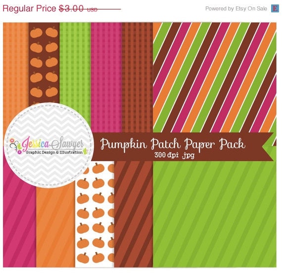 50% OFF - INSTANT DOWNLOAD, pumpkin patch digital papers, autumn backgrounds, for commercial use, invitations, greeting cards Il_570xn