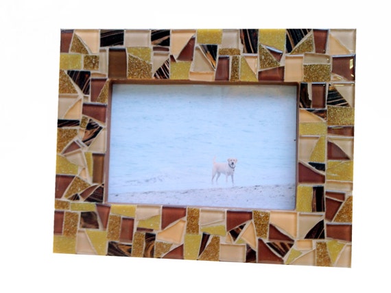 Brown Mosaic Picture Frame by GreenStreetMosaics on Etsy