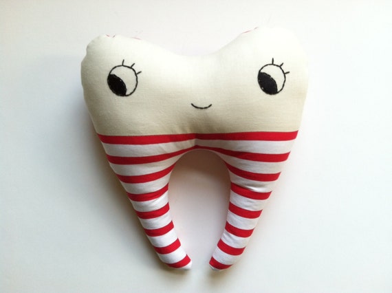 tooth plush pillow