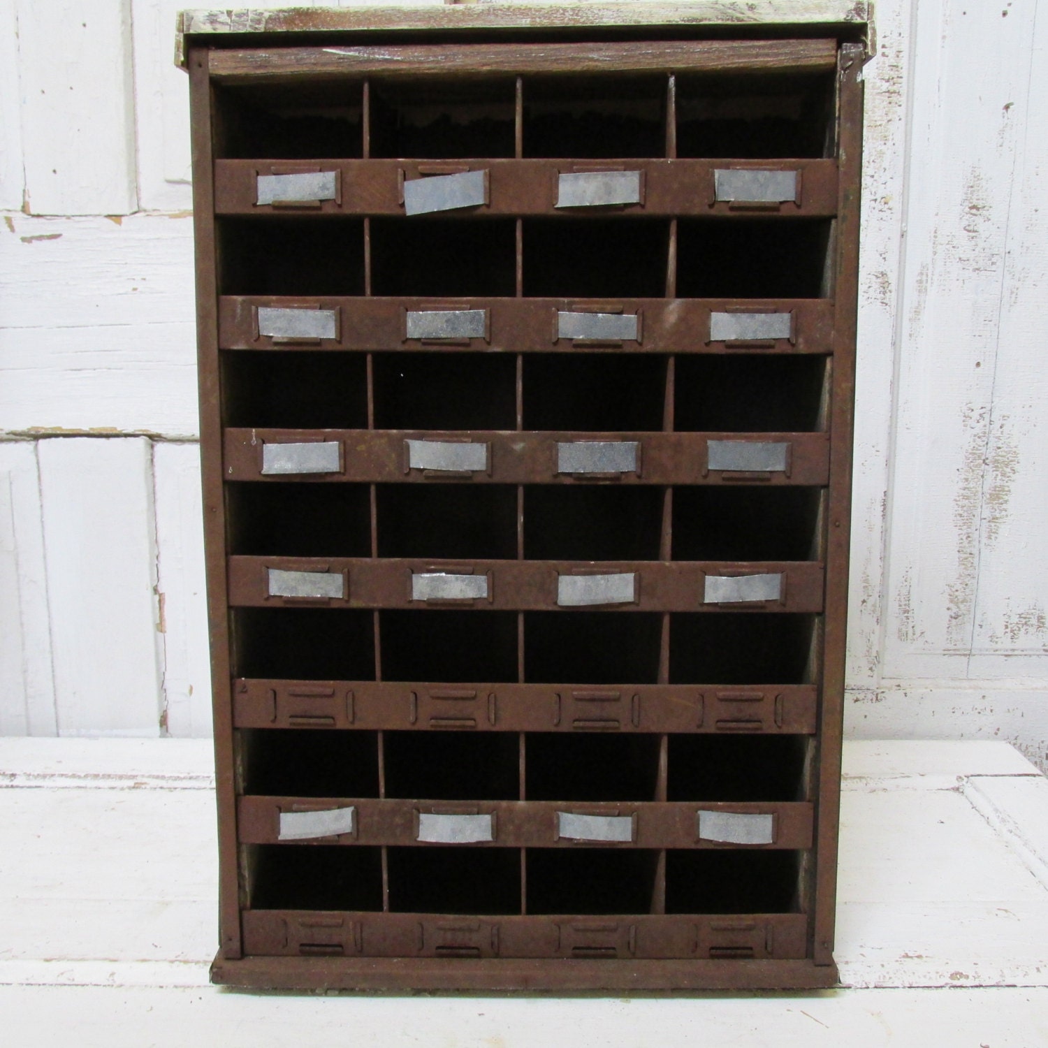 Industrial Metal Hardware Parts Storage Bin by AnitaSperoDesign