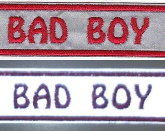 1 X 4 Personalized Custom Embroidered Reflective Name Patch with Velcro Option
