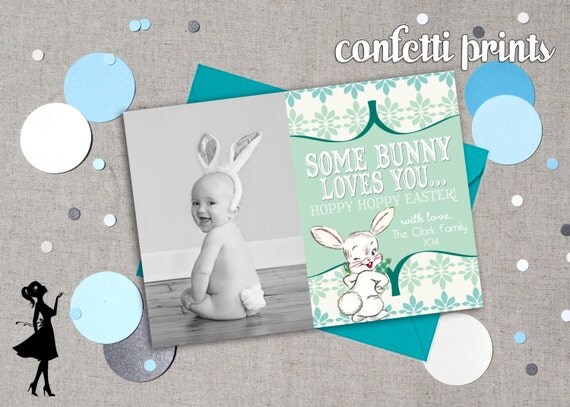 Easter Photo Card - SOME BUNNY Il_570xn