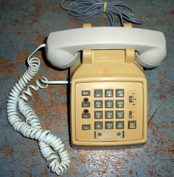 Vintage Telephone Push Button Desk Phone Old Telephone