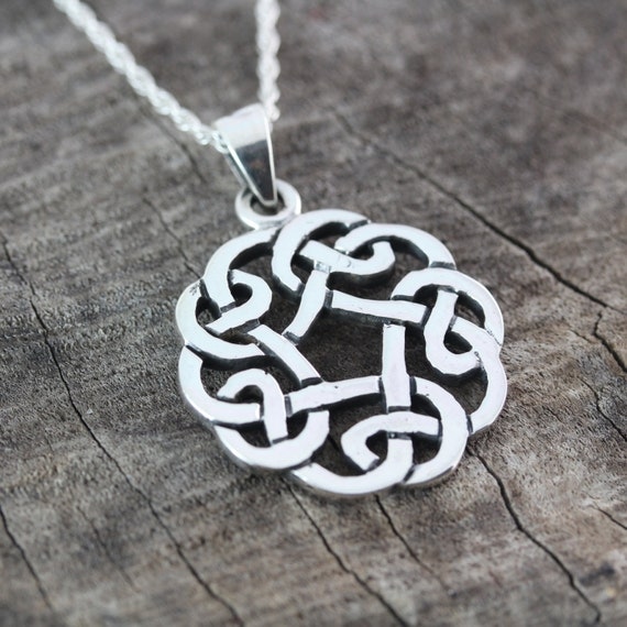 Celtic Knot Friendship Necklace . Sterling Silver Celtic Knot