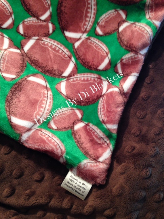 Minky Adult ThrowFootball Blanket Sports by DesignsByDiBlankets