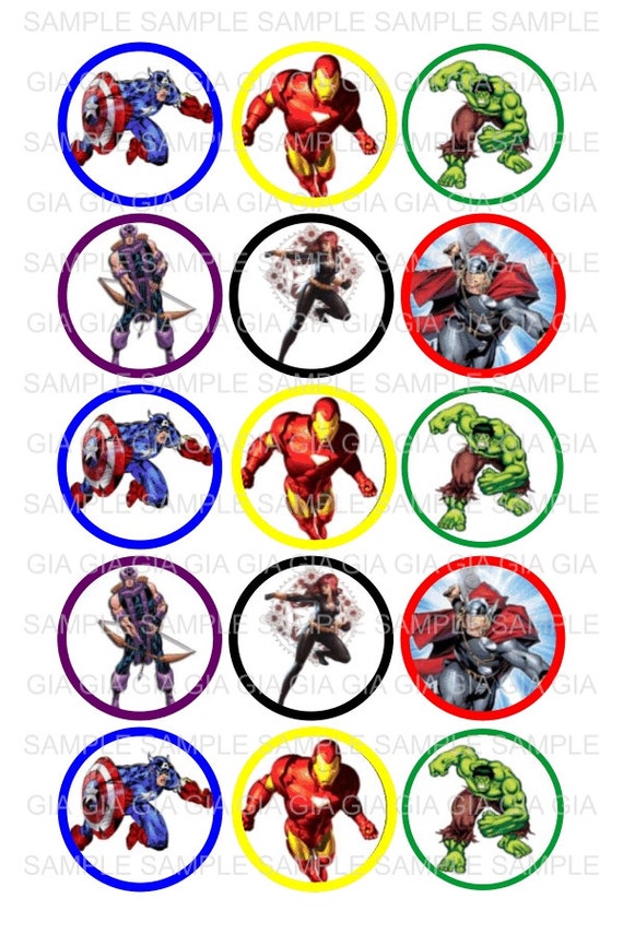 AVENGERS II Digital 4x6 jpg File for 15 1 circle by GiuliGiuli