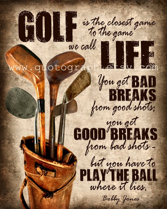 bobby jones golf quote photo print poster wall art