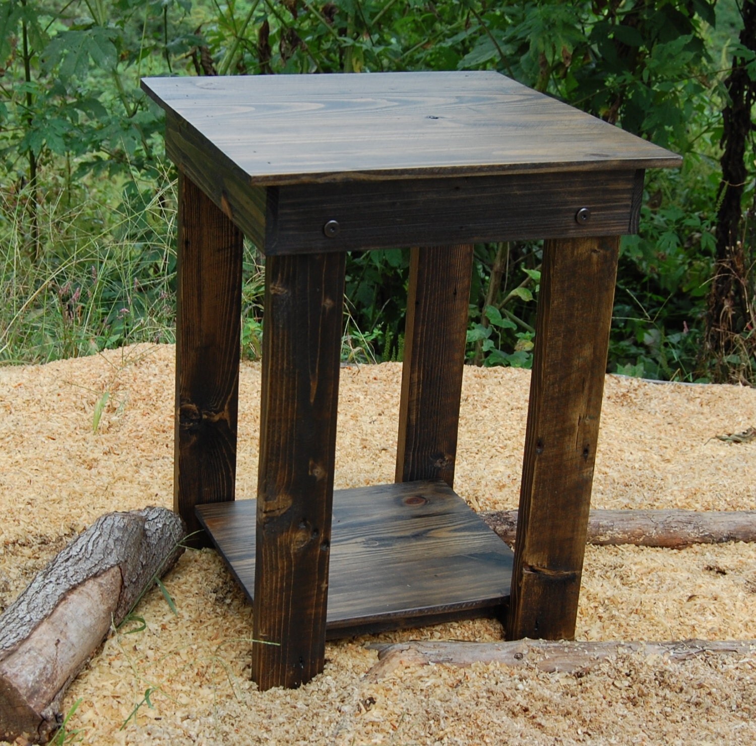 Side Table/ End Table/ Bedside Table/ Reclaim Wood/ Dark