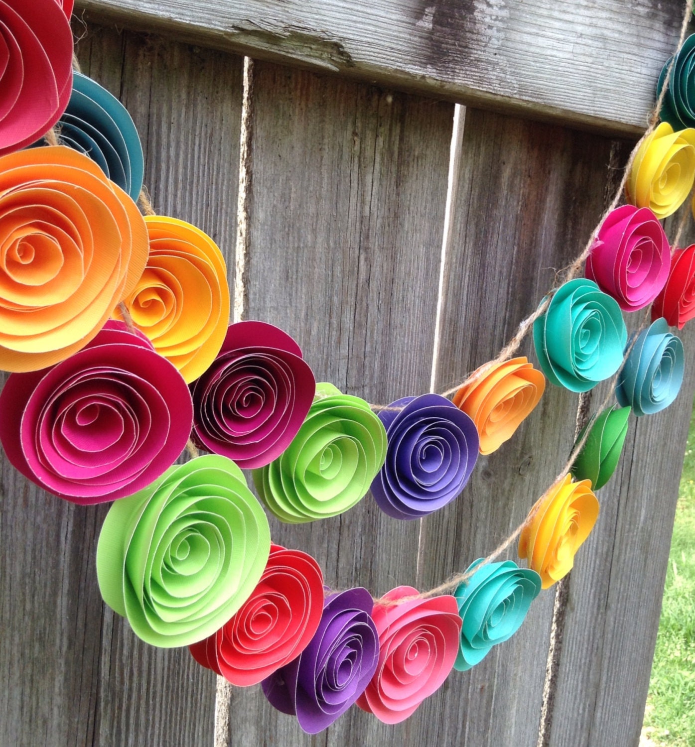 Paper Flower Garland. Colorful paper flower garland by kC2Designs