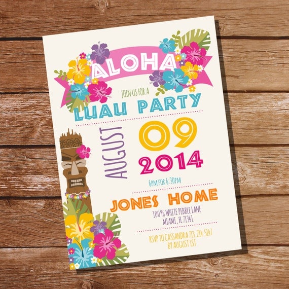 Tiki Party Invitations Free 6