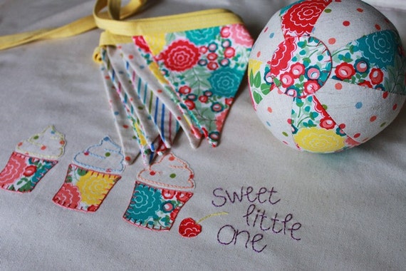 Baby Girl Nursery Bundle with Baby Blanket Bunting and Fabric