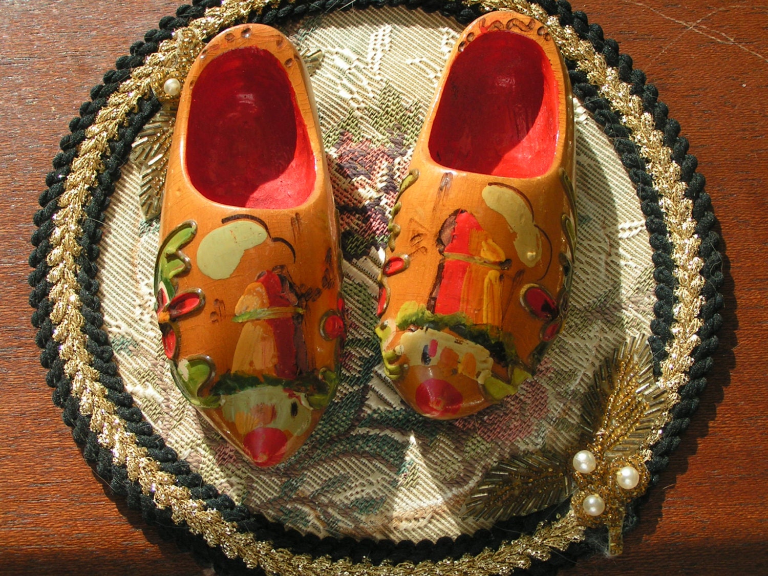 Miniature Wooden Dutch Shoes Artistically painted by LuciesLuvlies