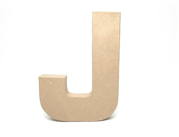 8 Inch Paper Mache Letter J - Craft and Party Supplies Il_570xn