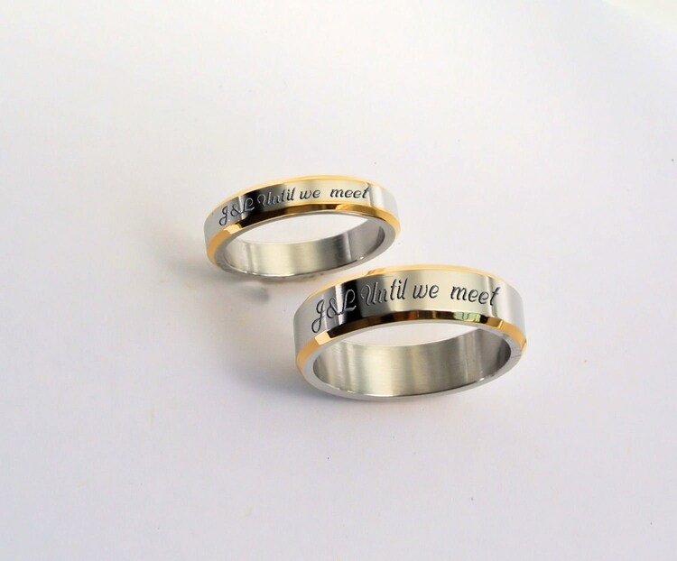 Engraved Promise Rings Personalized Promise by aandlengraving