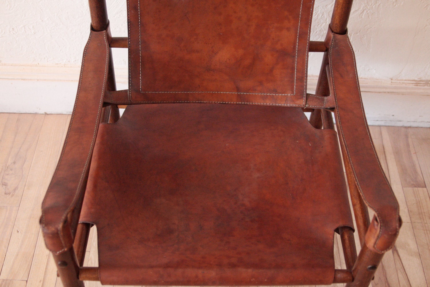 Arne Norell Safari Chair Leather Beechwood