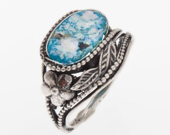 925 Sterling Silver Ring, Ancient Roman Glass Ring, Oval size 7.5