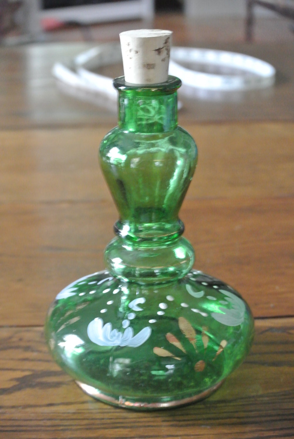 Vintage Souvenir Wine or Olive Oil Bottle Made in Italy Green