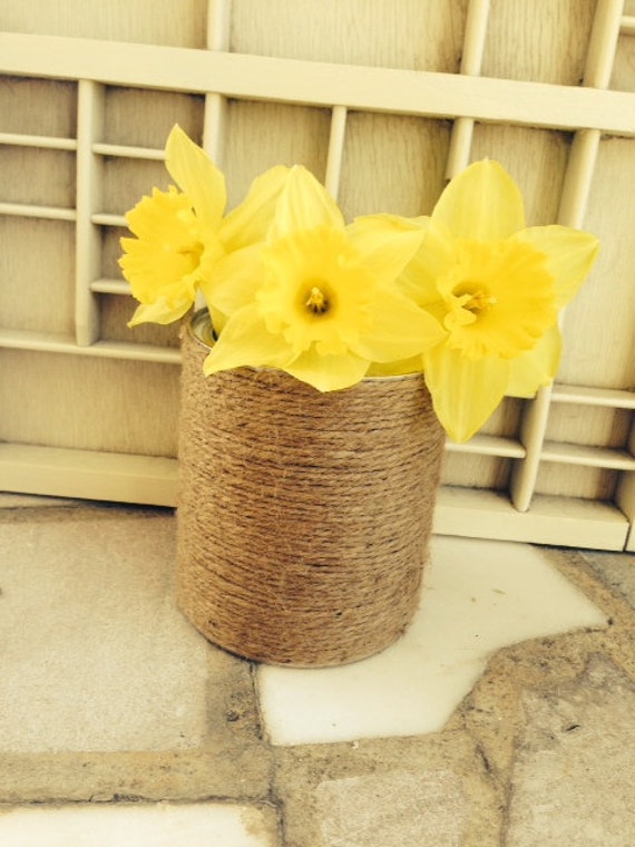 Upcycled Twine Wrapped Vase Home Decor by KrystlesWeddings