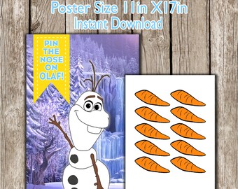 popular items for pin the nose on olaf on etsy