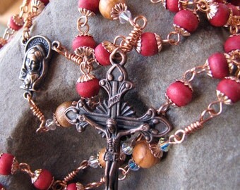 Popular items for rose petal rosary on Etsy