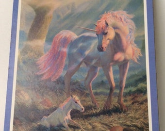 Mother with Baby Unicorn Print