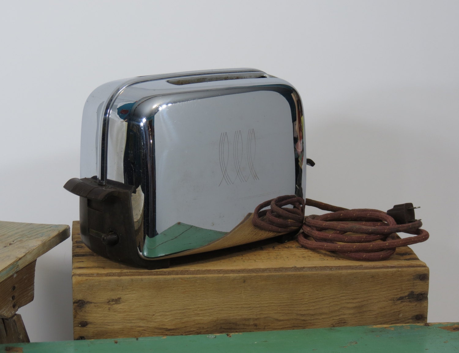 Toastmaster Toaster Model 1B14 1948 Chrome 2 Slice Bakelite