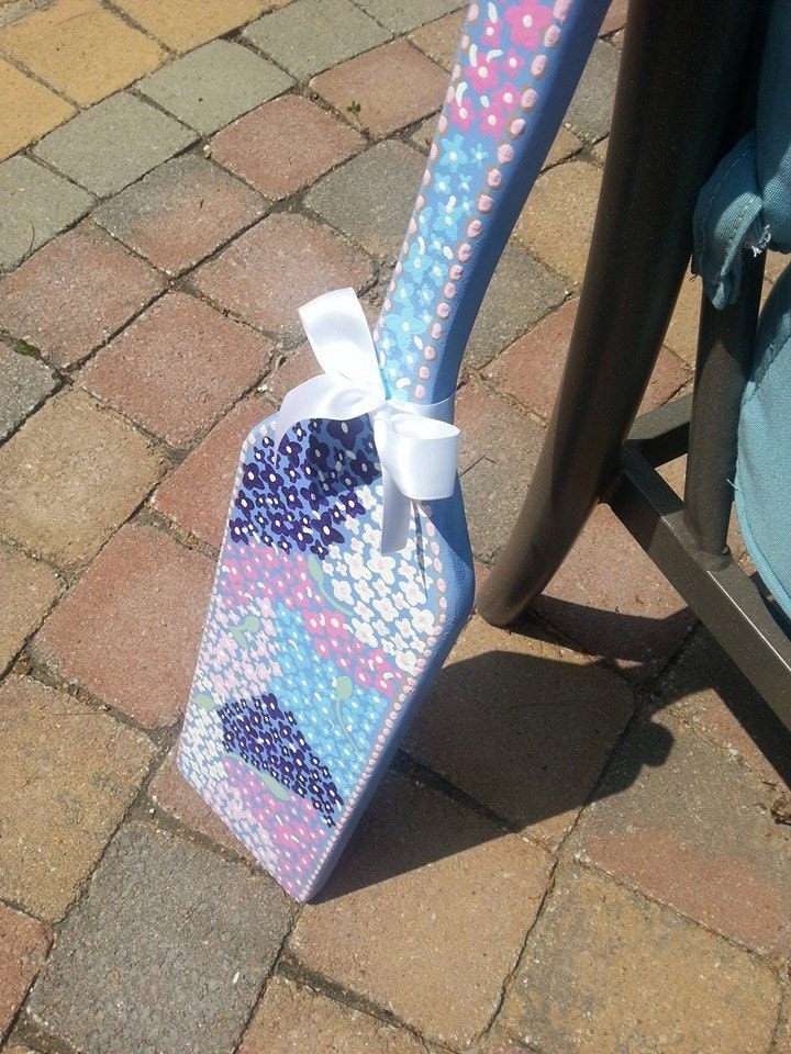 Hand Painted Flowery Sorority Paddle