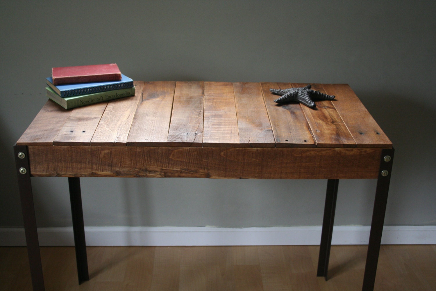 Rustic Reclaimed Wood Desk / Table with Angle by TheSimpleBarn