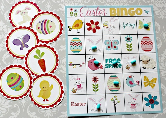 INSTANT DOWNLOAD Easter BINGO 3 in 1 Games Printable Download - Fun Family Party diy Memory Old Maid