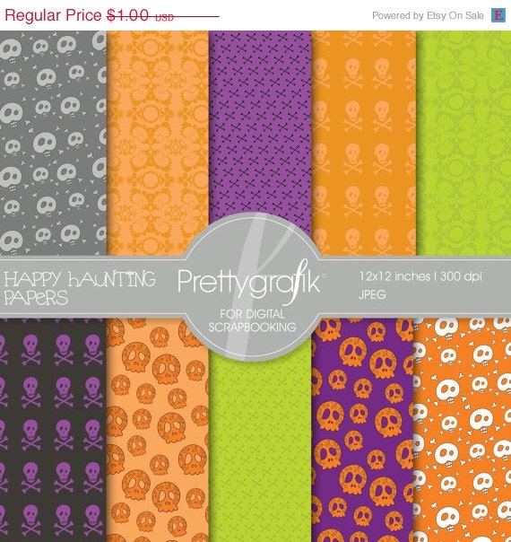 40% OFF SALE Halloween digital papers scrapbook - PGPSPK554 Il_570xn
