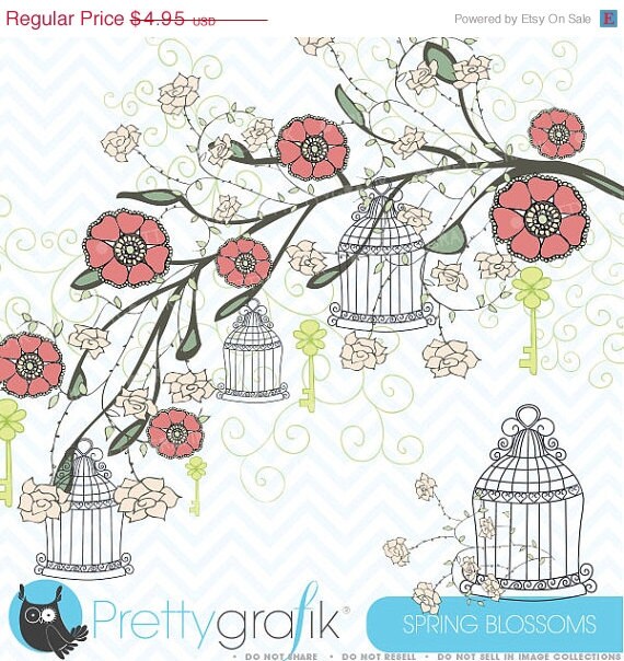 60% OFF SALE Spring flowers clipart commercial use, vector graphics, digital clip art, digital images - CL320 Il_570xn