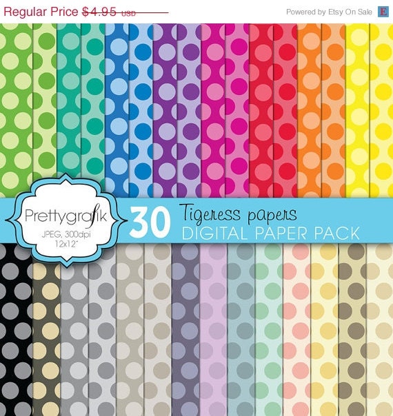 60% OFF SALE polka dot digital paper, commercial use, scrapbook papers, background - PS607 Il_570xn