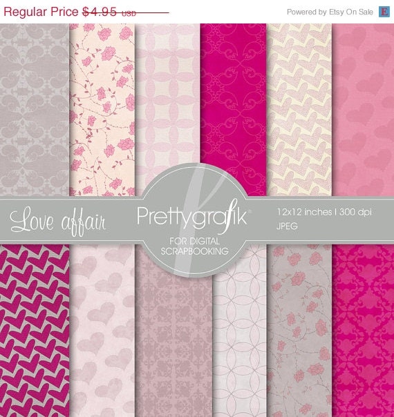 60% OFF SALE Heart digital paper, commercial use, scrapbook papers, background - PS545 Il_570xn