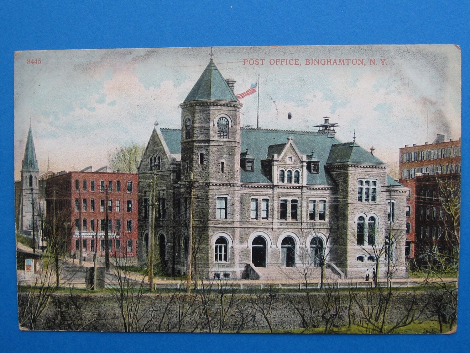 Antique Early 1900s Post Office in Binghamton NY Color