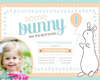 Pat The Bunny BIRTHDAY Invitation - PRINTABLE - Personalized