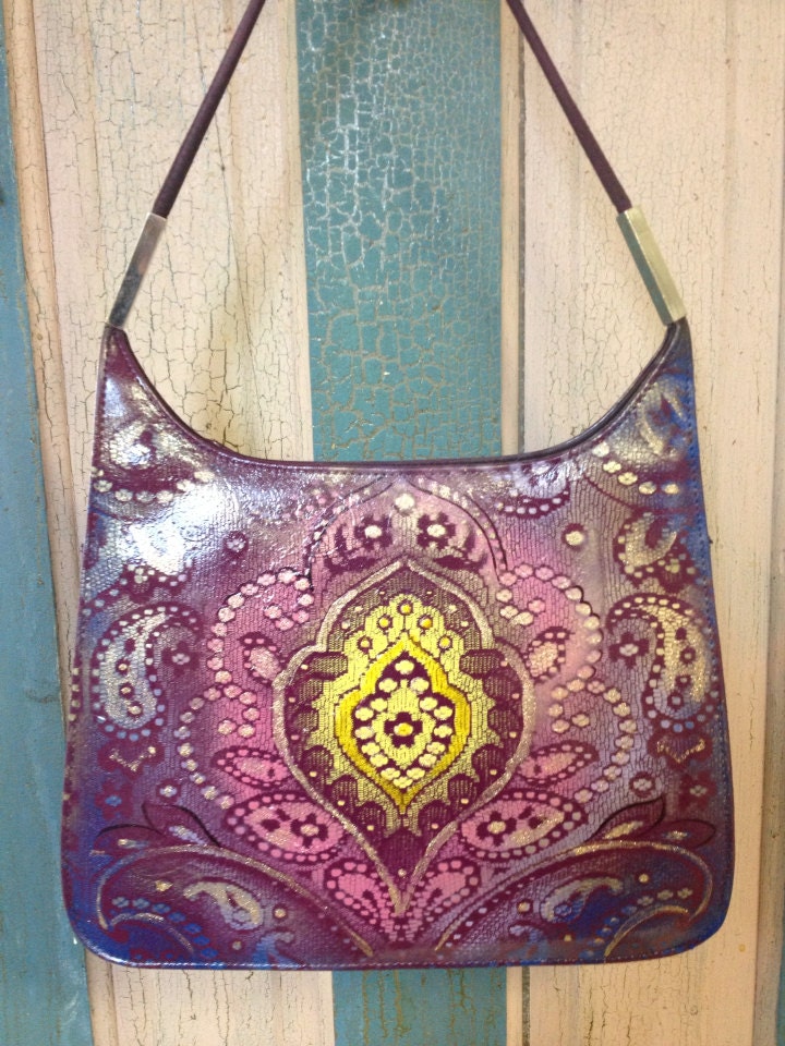 Hand painted purse Bollywood & Vine by Scheibershop on Etsy