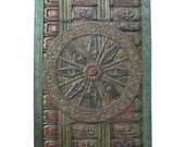 Indian Carving Decorative Sun Temple Konark Wheel Door Panels 72" X 36"