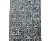 Antique Carving Indian Wall Panels Tribal Hand Carved Door Panel Vastu- Veda Decor 72" X 36"