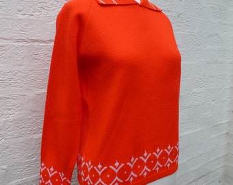 Sweater red jumper 80s clothing red vintage sweater ladies clothes 80s women's clothing wool sweater orlon jumper 1980s sweater vtg jumper