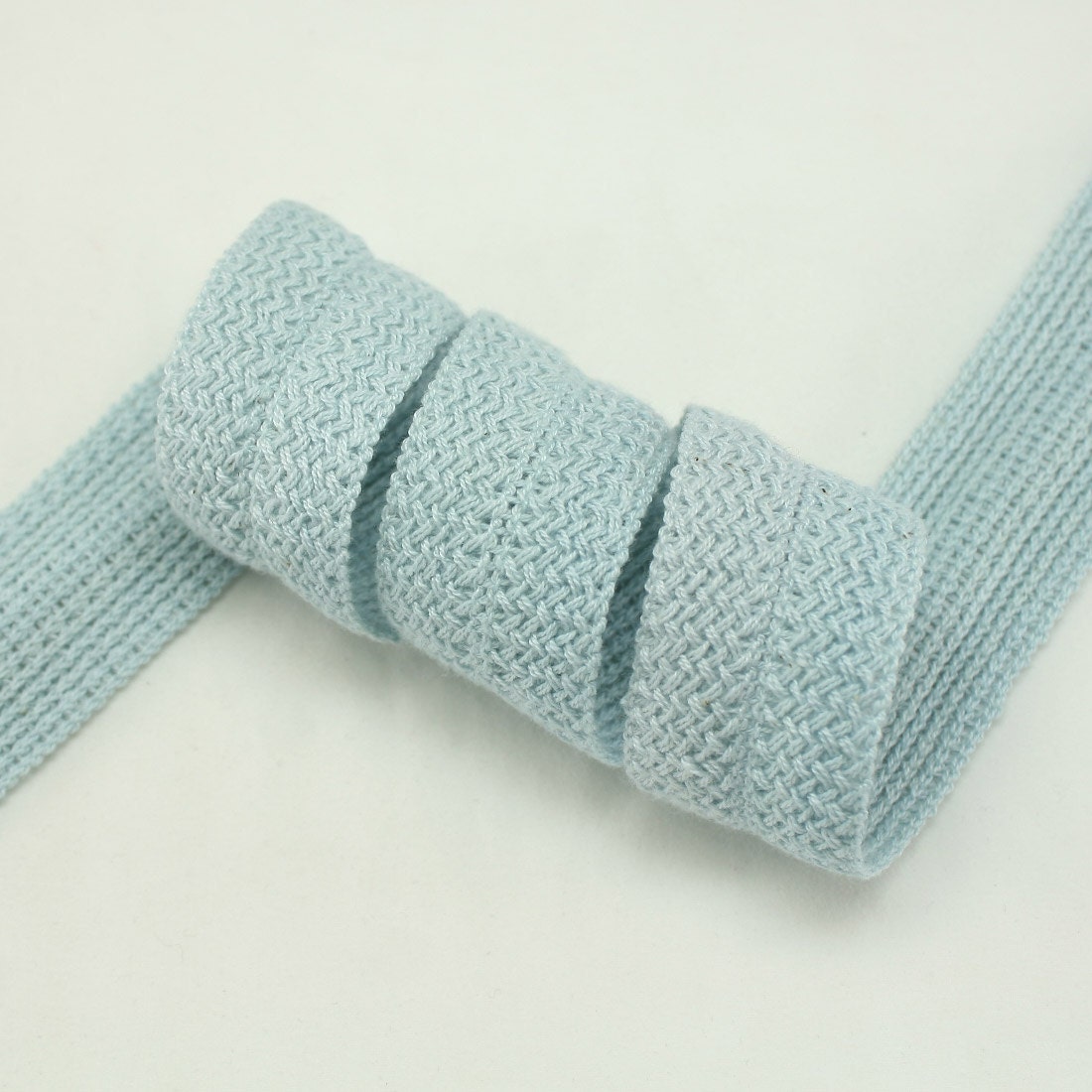 Baby Blue 30mm 1.10 100% Cotton Knit Ribbon Trim