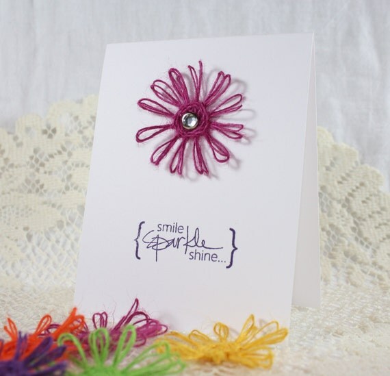 Items similar to Handmade Greeting Card Sparkle Smile on Etsy