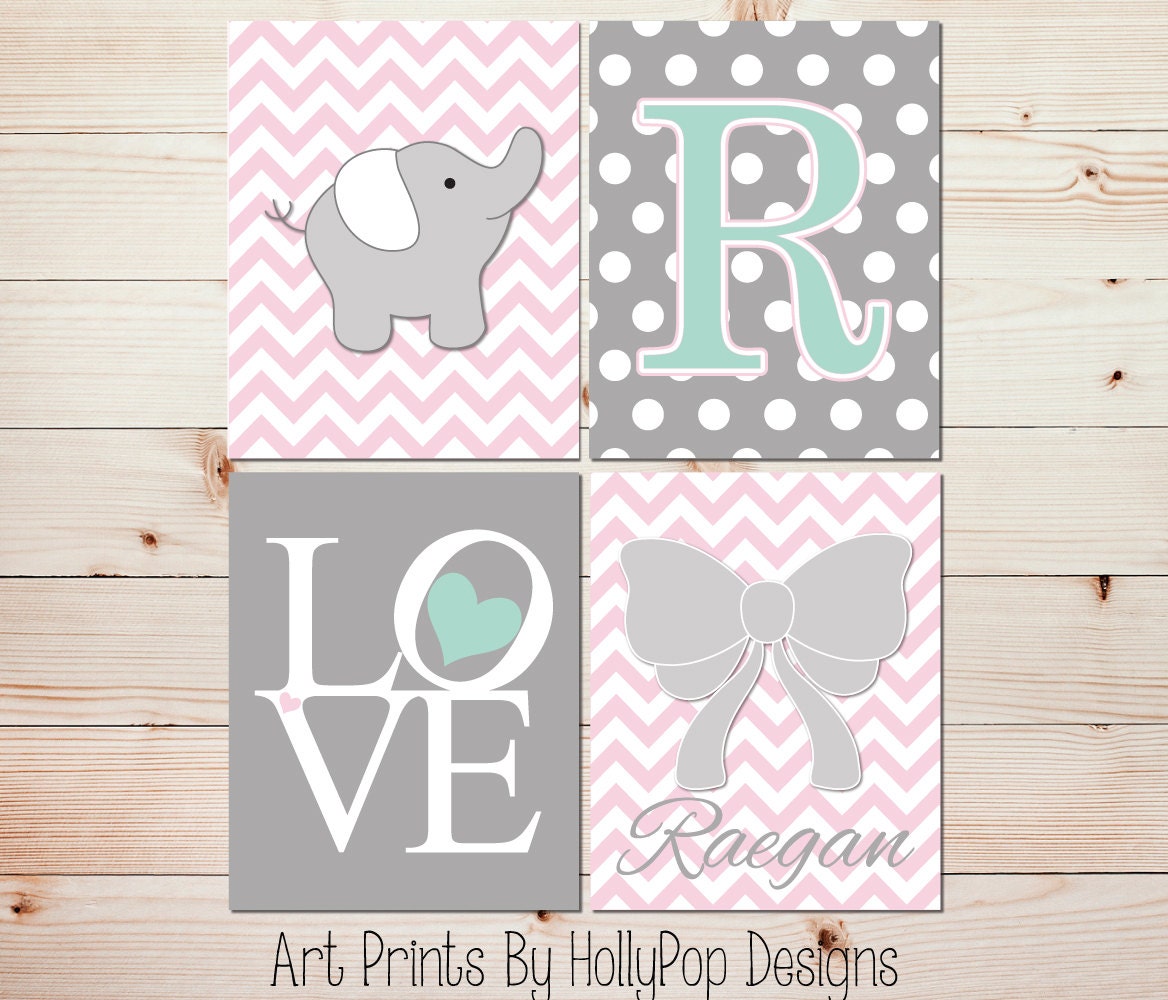 Elephant Nursery Wall Decor girl nursery art pink gray nursery decor baby girl wall art Elephant Nursery Wall Decor girl nursery art pink gray nursery decor baby girl wall art