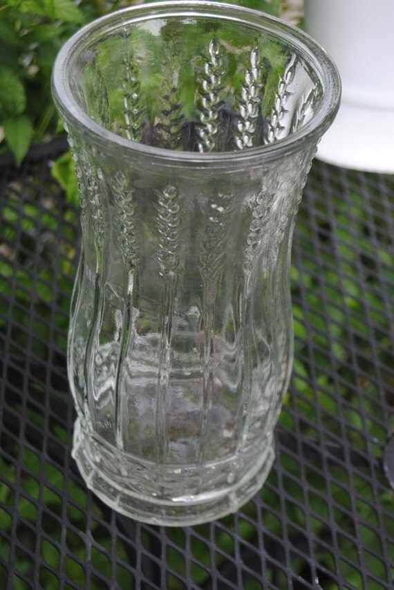 Items Similar To Vintage Brody Vase Wheat Patternclear Glass Vaseflower Vase On Etsy 5189