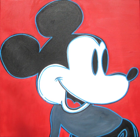 After Andy Warhol s Mickey Mouse Original Oil Painting