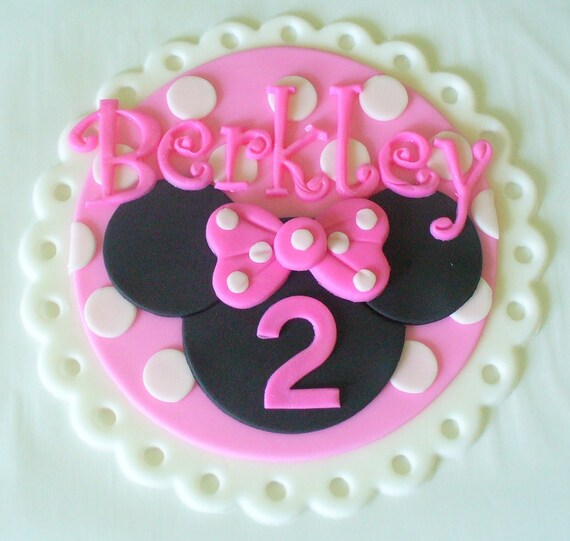 MINNIE MOUSE Inspired Edible Fondant Personalized Cake Topper