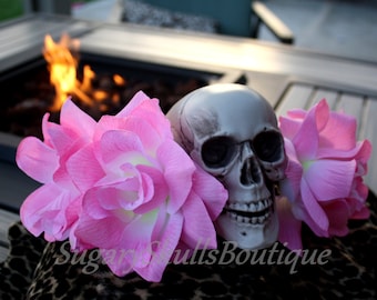 Dia de los Muertos Headpiece, Headband, Sugar Skull and Flowers, Halloween Prop, Costume Day of the Dead Wedding