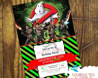 CUSTOM Ghostbusters Birthday Party Invitations