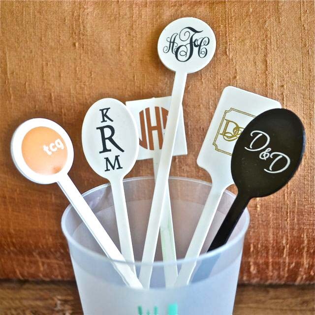 Personalized Plastic Drink Stir Sticks Custom Wedding Drink