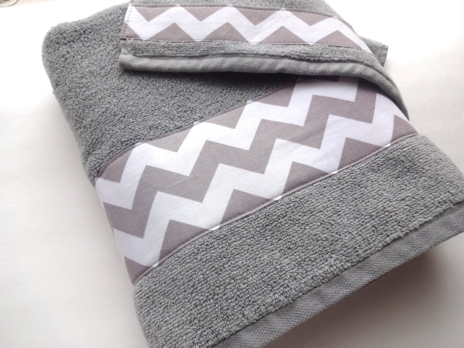 Grey Chevron towels towel hand towel bath towel grey
